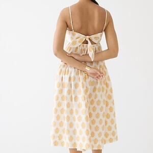 J. Crew Block Print Floral Medallion Tie Back Midi Sun Dress NWT Sz 12